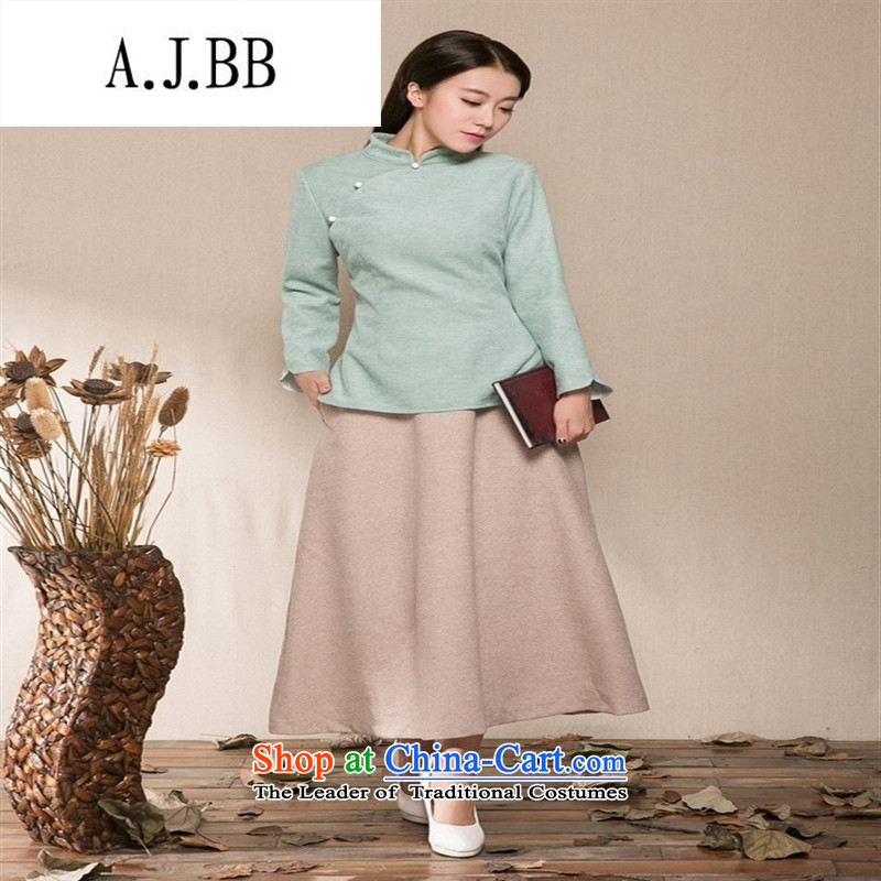 Memnarch 琊 Connie shop autumn and winter new chinese women China wind improved Han-Tang Dynasty Package? short hair style qipao and light blue M,A.J.BB,,, shopping on the Internet