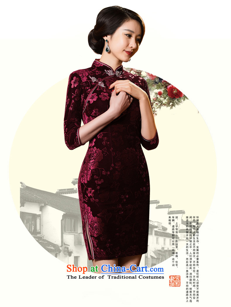 The visit to the core 2015 Kim 歆 velvet cheongsam autumn in New Older Women's mom pack cheongsam dress retro improved cheongsam dress QD301 deep red M picture, prices, brand platters! The elections are supplied in the national character of distribution, so action, buy now enjoy more preferential! As soon as possible.