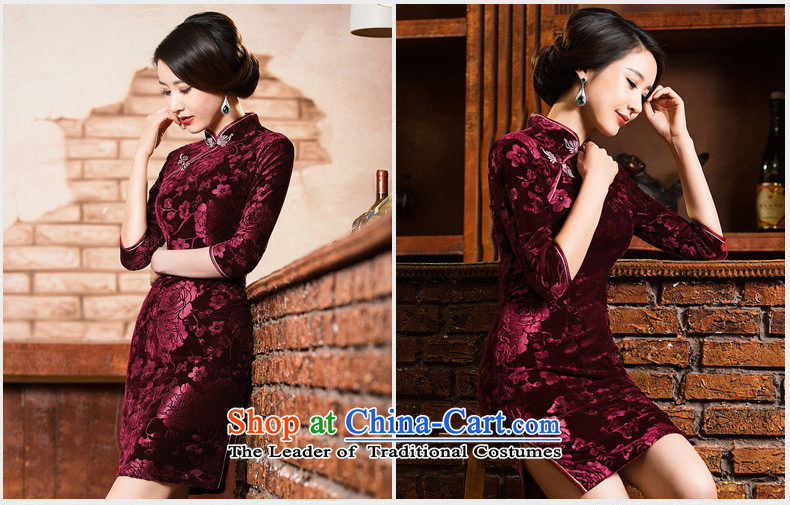 The visit to the core 2015 Kim 歆 velvet cheongsam autumn in New Older Women's mom pack cheongsam dress retro improved cheongsam dress QD301 deep red M picture, prices, brand platters! The elections are supplied in the national character of distribution, so action, buy now enjoy more preferential! As soon as possible.