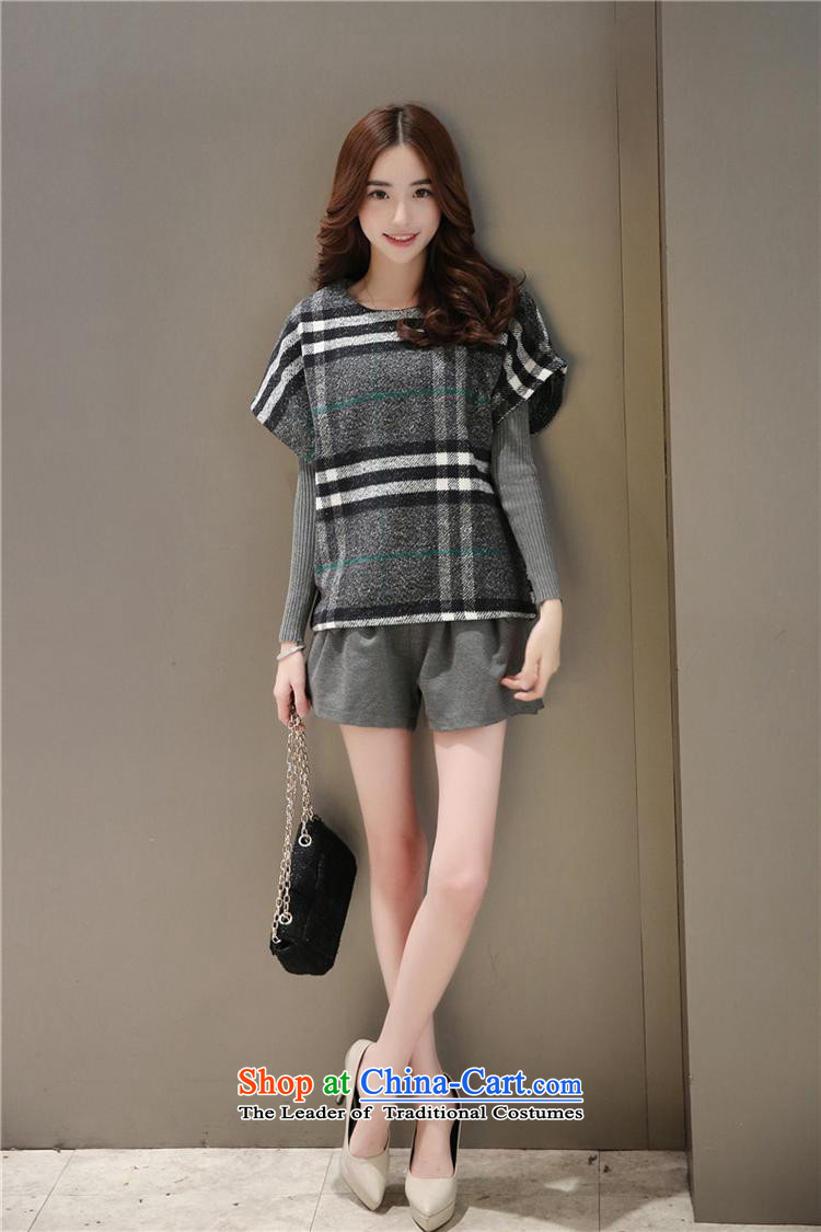 Hong new Korean apples *2015 Edition Fall/Winter Collections latticed streaks female 3-piece set long-sleeved shirt? a gross jacket picture color picture shorts XL, prices, brand platters! The elections are supplied in the national character of distribution, so action, buy now enjoy more preferential! As soon as possible.