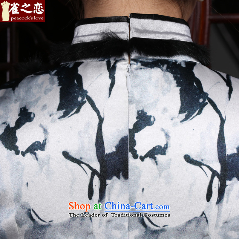 Love birds such as Xuan 2015 winter clothing new retro Silk Cheongsam cotton waffle cheongsam dress clip black suit M DONGJAK QC959 Love , , , shopping on the Internet