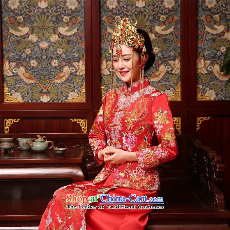 The bride-soo Wo Service tslyzm married to the dragon use 2015 new autumn and winter retro embroidery collar dragon cheongsam dress use red S picture, prices, brand platters! The elections are supplied in the national character of distribution, so action, buy now enjoy more preferential! As soon as possible.