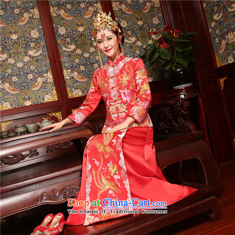 The bride-soo Wo Service tslyzm married to the dragon use 2015 new autumn and winter retro embroidery collar dragon cheongsam dress use red S picture, prices, brand platters! The elections are supplied in the national character of distribution, so action, buy now enjoy more preferential! As soon as possible.