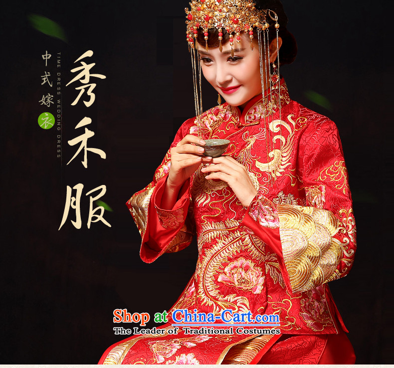 Use the dragon bride tslyzm married Su Wo Service Chinese style wedding wedding dresses wedding gown Ancient Costume 2015 new autumn and winter red XL Photo, prices, brand platters! The elections are supplied in the national character of distribution, so action, buy now enjoy more preferential! As soon as possible.