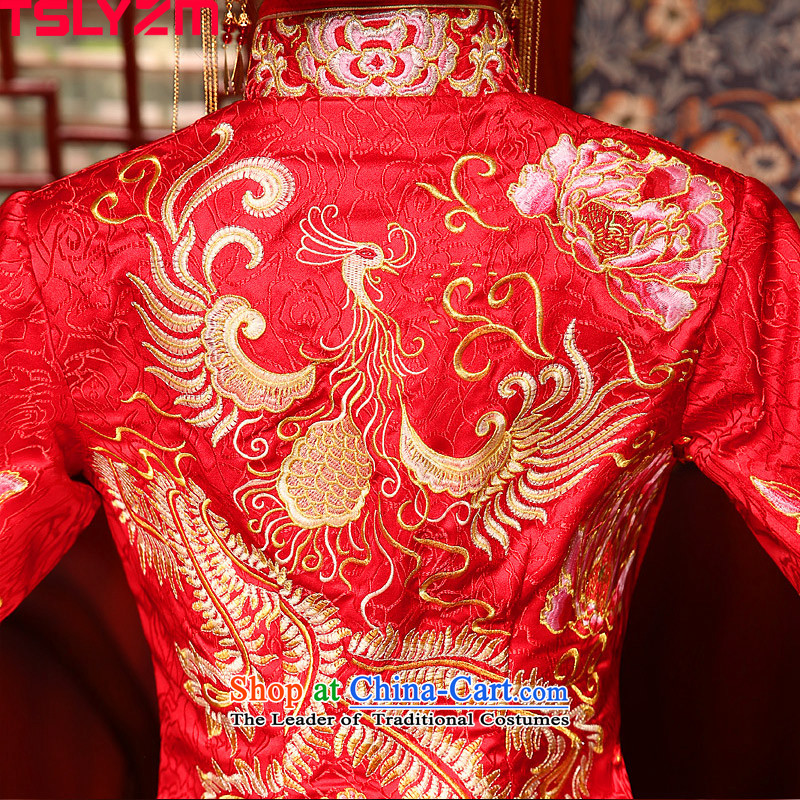Use the dragon bride tslyzm married Su Wo Service Chinese style wedding wedding dresses wedding gown Ancient Costume 2015 new autumn and winter red xl,tslyzm,,, shopping on the Internet
