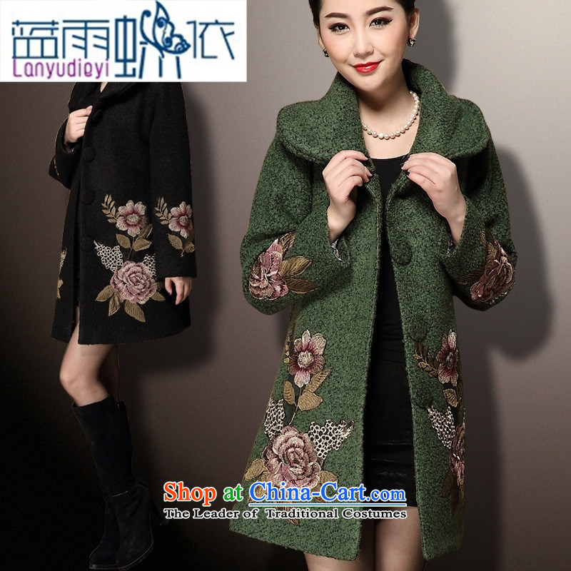 September female boutiques in older MOM pack * temperament upscale Cashmere wool coat in the medium to long term, so larger thick coat female black XL, blue rain butterfly according to , , , shopping on the Internet