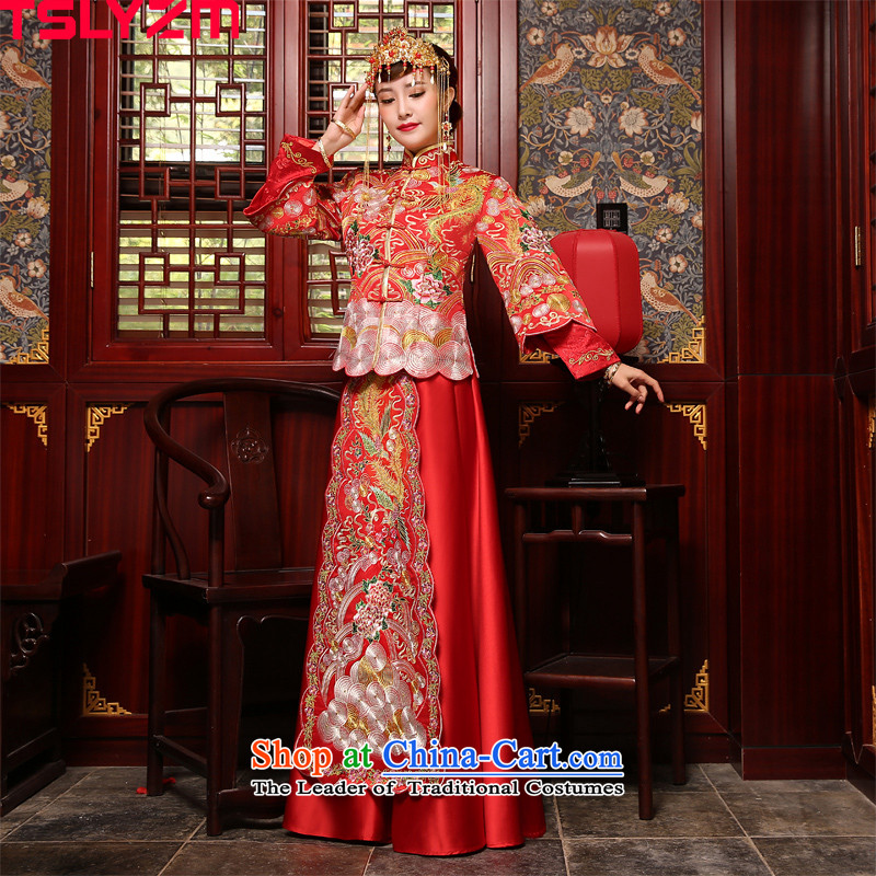 Tslyzm Chinese wedding dresses marriage-soo and classical wedding longfeng use 2015 new autumn and winter Bong-sam Hui-hsia skirt use red xl,tslyzm,,, previous Popes are placed online shopping