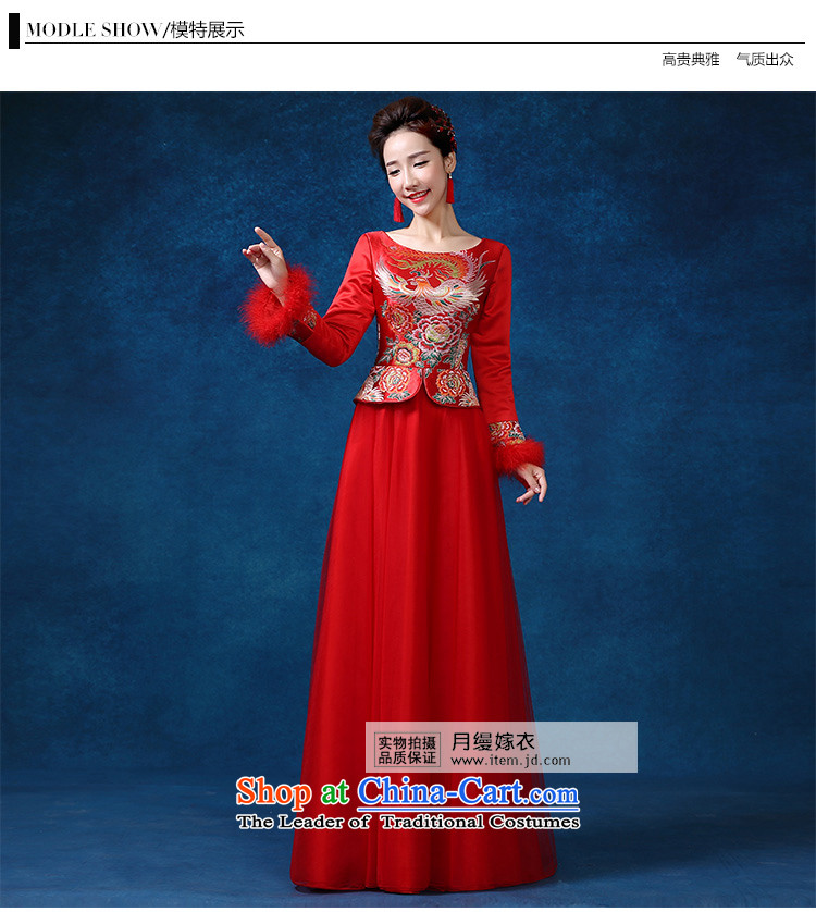 Sau Wo service on risk to the dragon use hi-Chinese qipao gown marriage bows dress retro wedding costume wedding dresses and Phoenix use long-sleeved red velvet XL Photo, prices, brand platters! The elections are supplied in the national character of distribution, so action, buy now enjoy more preferential! As soon as possible.