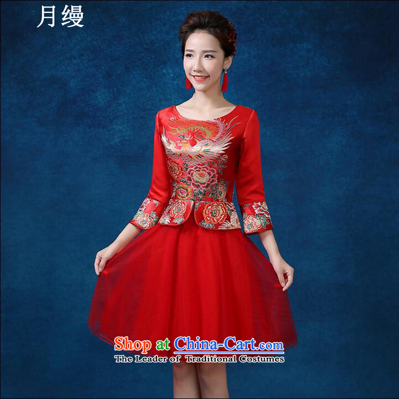 The following new paragraph on 2015 Sau Wo service use hi-Dragon Chinese qipao gown marriage bows wedding gown improved retro red 7 cuff on risk XL, , , , shopping on the Internet