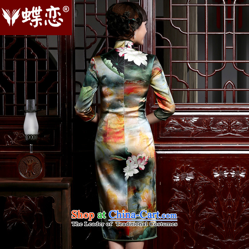Butterfly Lovers 2015 Autumn New) retro long silk cheongsam dress stylish improved 7 cuff qipao Pik - I should be grateful if you would have the pre-sale of 7 days , L, Butterfly Lovers , , , shopping on the Internet