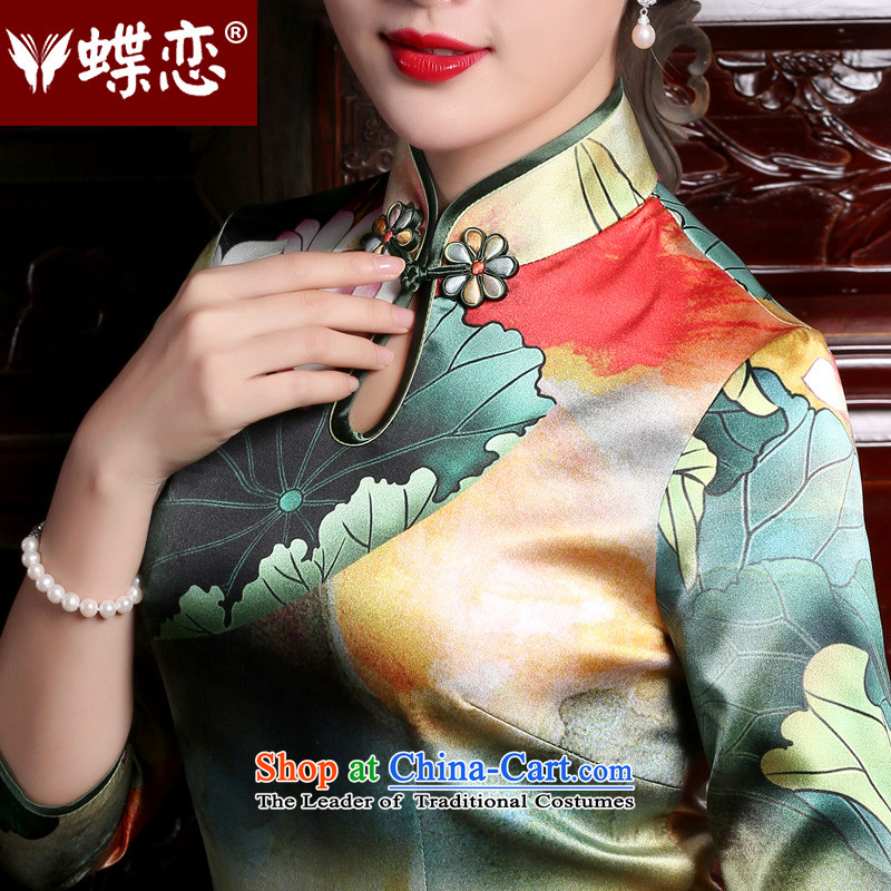 Butterfly Lovers 2015 Autumn New) retro long silk cheongsam dress stylish improved 7 cuff qipao Pik - I should be grateful if you would have the pre-sale of 7 days , L, Butterfly Lovers , , , shopping on the Internet
