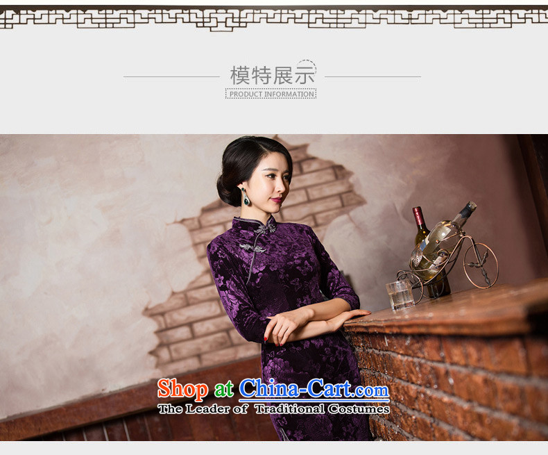 The pity cloud retro Kim 歆 scouring pads installed 7 to the fall of qipao cheongsam dress of older cuff mother load improved cheongsam dress QD306 PURPLE M picture, prices, brand platters! The elections are supplied in the national character of distribution, so action, buy now enjoy more preferential! As soon as possible.