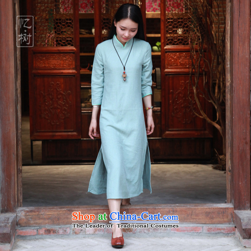 Recalling that the 2015 New Tree Fall/Winter Collections of linen cotton linen dress retro Sau San long stylish improved cheongsam dress light green M, recalled that Mr. Tree , , , shopping on the Internet