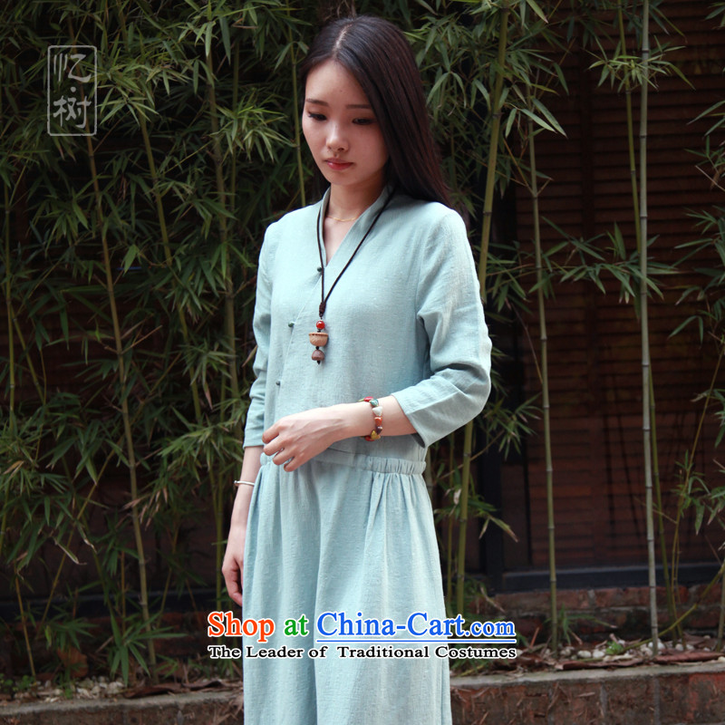 Recalling that the 2015 New Tree Fall/Winter Collections cotton linen flax women of loose elastic stylish improved qipao Sau San green XL, recalled that the trees , , , shopping on the Internet