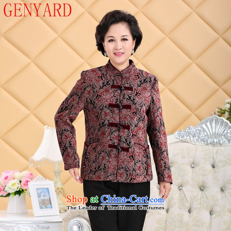 Genyard2015 winter clothing in the new stamp thick cotton older MOM pack thick coat with thick red T-shirt grandma 4XL,GENYARD,,, shopping on the Internet