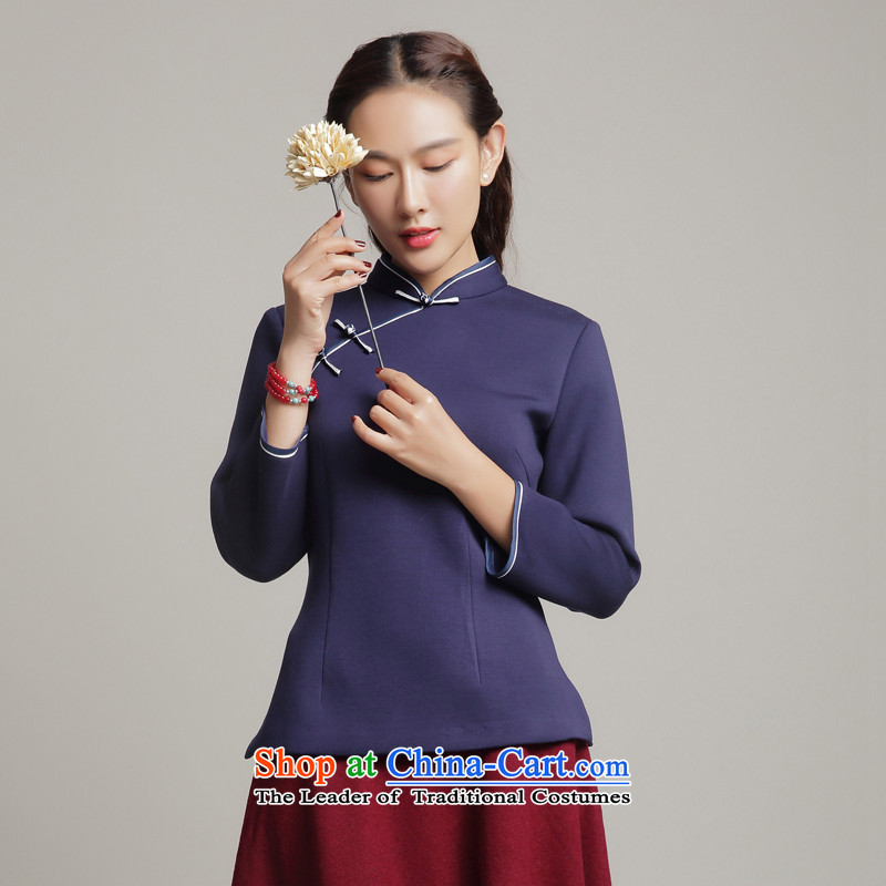 Bong-long-sleeved Chinese qipao migratory 7475 Sau San Stylish retro T-shirt elegant autumn 2015 replacing Tang dynasty blouses DQ15269 RED S, Bong-migratory 7475 , , , shopping on the Internet