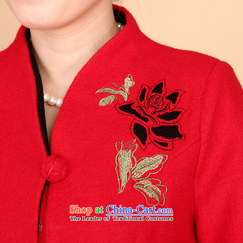 The Cave of the elderly ex-gratia middle-aged Sau San thick hair? Tang jackets female autumn and winter embroidery stylish MOM Pack 2016 XL, Cave of the elderly in red , , , shopping on the Internet