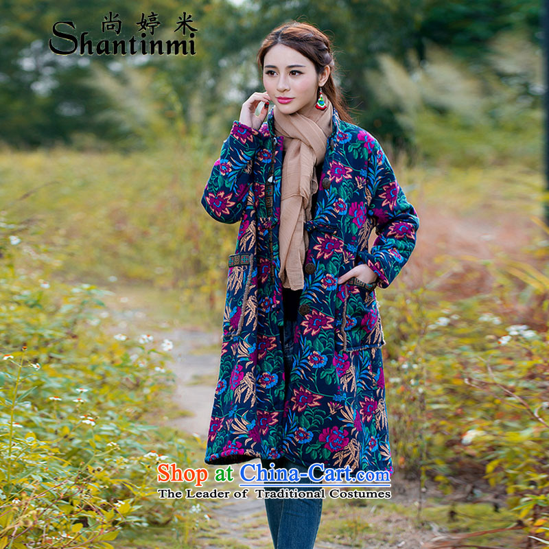 Yet Ting m 2015 ethnic stamp disc loose tie larger cotton linen and warm wind-thick wool jacket F019 are yet Code Red m (shantinmi ting) , , , shopping on the Internet