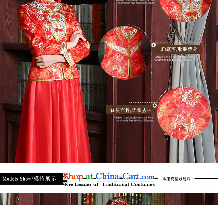 However service red bride qipao 2015 new autumn and winter Chinese wedding dress long improved services the lift mast to women stylish autumn, long-sleeved long dress + model with 68 Head Ornaments 2XL Photo, prices, brand platters! The elections are supplied in the national character of distribution, so action, buy now enjoy more preferential! As soon as possible.
