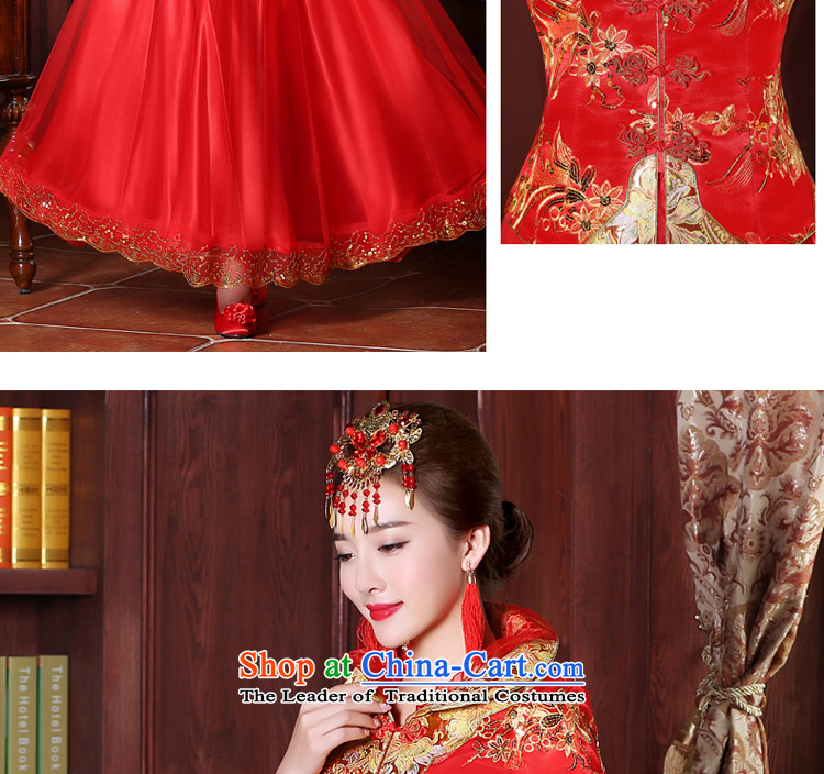 The bride wedding dress 2015 Sau Wo Service new services red Chinese qipao bows dress long ancient wedding dress for long winter dress + model with 68 head-dress - pre-sale of new products 5 day shipping M picture, prices, brand platters! The elections are supplied in the national character of distribution, so action, buy now enjoy more preferential! As soon as possible.