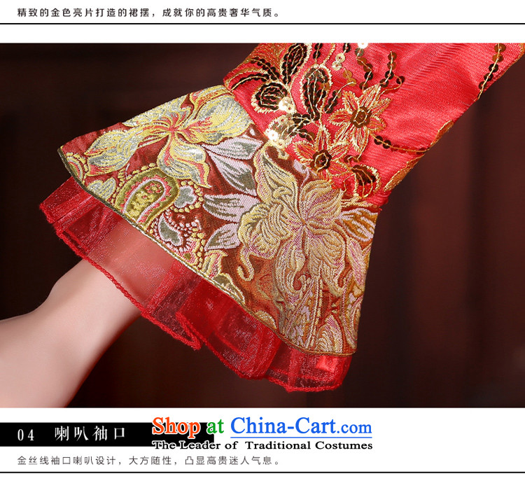 The bride wedding dress 2015 Sau Wo Service new services red Chinese qipao bows dress long ancient wedding dress for long winter dress + model with 68 head-dress - pre-sale of new products 5 day shipping M picture, prices, brand platters! The elections are supplied in the national character of distribution, so action, buy now enjoy more preferential! As soon as possible.
