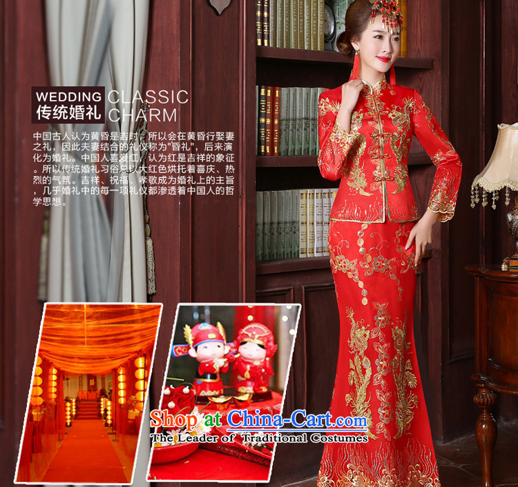 Red bows service bridal dresses wedding dress of autumn and winter improved Chinese wedding dress long dragon use su wo service, long-sleeved dress autumn + model with 68 Head Ornaments L picture, prices, brand platters! The elections are supplied in the national character of distribution, so action, buy now enjoy more preferential! As soon as possible.