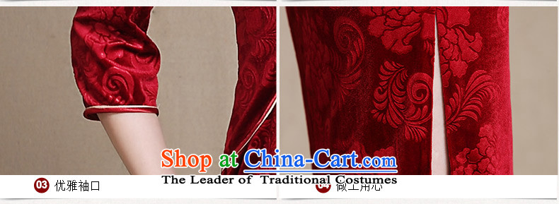 The cycle are 2015 Kim 歆 scouring pads mother in the autumn of replacing qipao cheongsam dress new older Stylish retro temperament improved cheongsam dress 3197 deep red XL Photo, prices, brand platters! The elections are supplied in the national character of distribution, so action, buy now enjoy more preferential! As soon as possible.