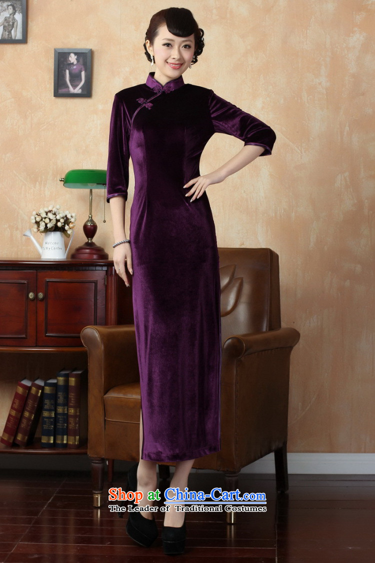 Mrs Ingrid Yeung new vines economy fall inside the solid color manually tray clip collar Superior elasticity Kim long wool 7 cuff qipao  T0001 PURPLE M picture, prices, brand platters! The elections are supplied in the national character of distribution, so action, buy now enjoy more preferential! As soon as possible.