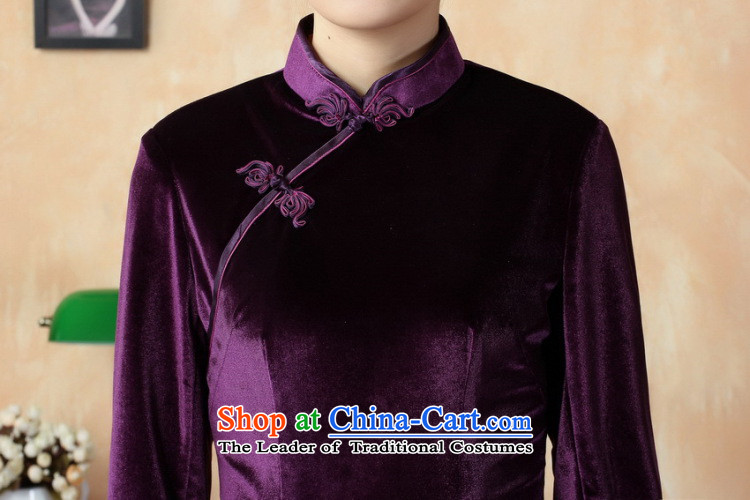Mrs Ingrid Yeung new vines economy fall inside the solid color manually tray clip collar Superior elasticity Kim long wool 7 cuff qipao  T0001 PURPLE M picture, prices, brand platters! The elections are supplied in the national character of distribution, so action, buy now enjoy more preferential! As soon as possible.
