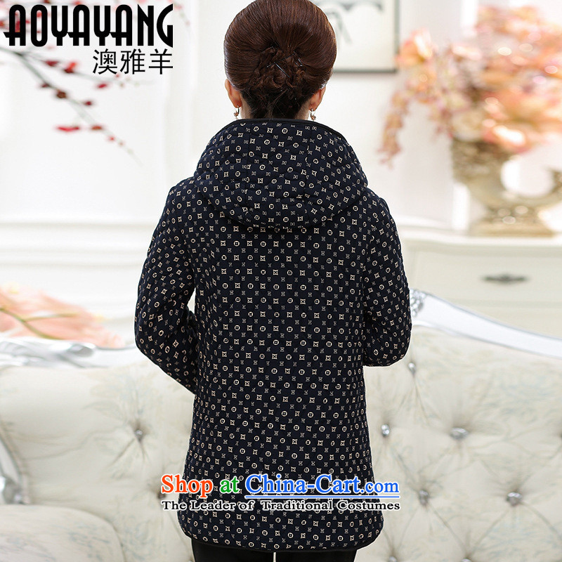 Mano-hwan's 2015 winter clothing in the new Elderly Women plus lint-free cotton waffle warm MOM pack elderly with cap cotton coat jacket 9,930 navy blue XL, Susan Sarandon bandying (KASHAN.JJ card) , , , shopping on the Internet