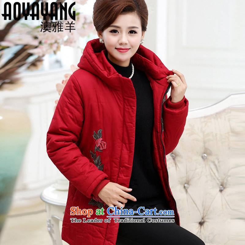 Mano-hwan's 2015 winter clothing in the new Elderly Women plus lint-free cotton waffle warm MOM pack elderly with cap cotton coat 4XL, red card jacket 5,874 Shan House (KASHAN.JJ) , , , shopping on the Internet