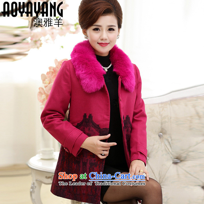 Mano-hwan's 2015 new middle-aged female replacing Fall/Winter Collections a casual jacket in mom long large wool coat 5862? LAKE 3XL, Blue Card Shan (KASHAN.JJ CHRISTMASTIME) , , , shopping on the Internet