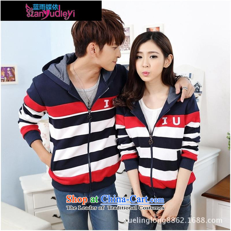 September Girl Store * couples with the autumn and winter streaks with cap load lint-free thick couples spent sweater gray men XL, blue rain butterfly according to , , , shopping on the Internet