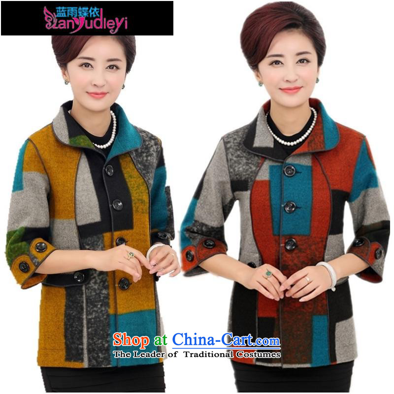September female boutiques in older autumn *2015 jackets of 7 to a T-shirt-sleeves for larger mother replacing Fall/Winter Collections with middle-aged female red blue rain 5XL, latticed butterfly according to , , , shopping on the Internet