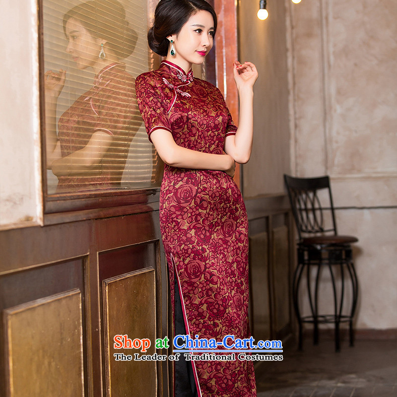 The Windsor is 2015 complaints as the new Silk Cheongsam autumn cloud of incense yarn in the Cuff cheongsam dress classical Chinese qipao gown HY6090 color pictures, M, the cross-sa , , , shopping on the Internet