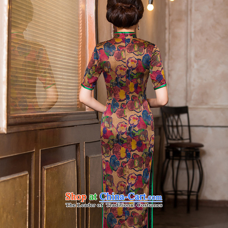 The Windsor is an cross- loading autumn 2015 silk yarn qipao improvements cloud of incense of nostalgia for the improvement of qipao dresses female classical Chinese Dress HY6091  2XL, Tan Yee-SA has been pressed the on-line shopping