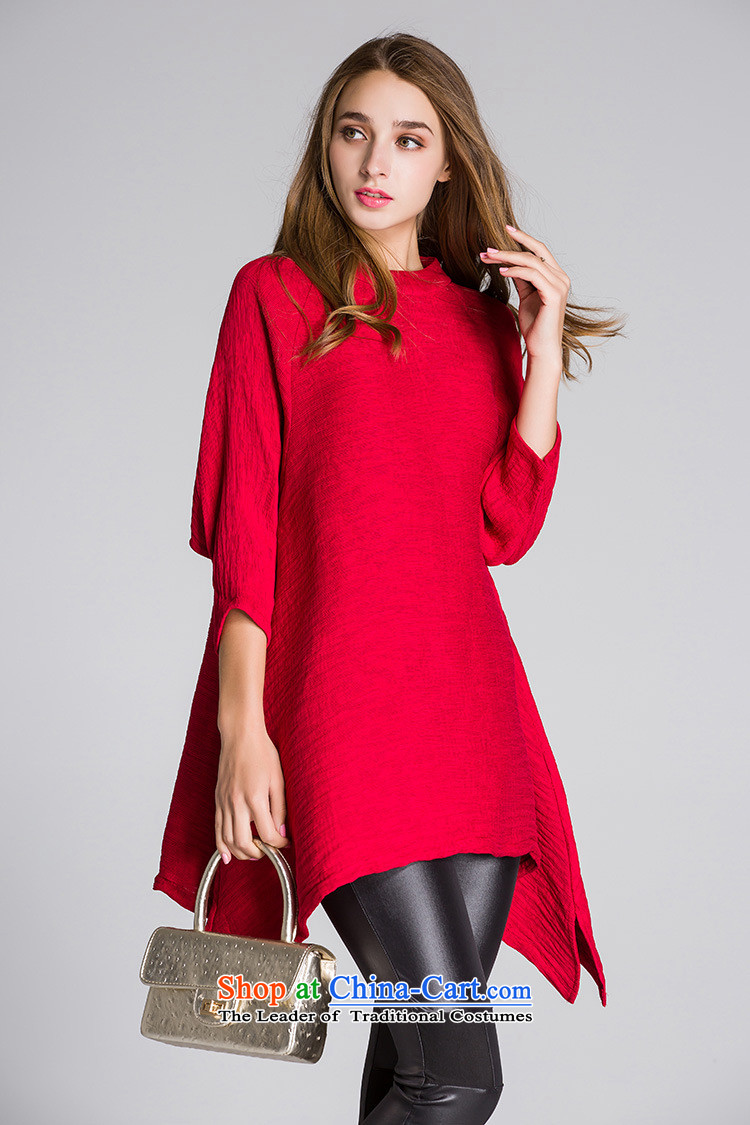 The autumn 2015 European and American women Hami replacing round-neck collar 7 cuff does not rule under the loose coat T-shirts pure color red S picture, prices, brand platters! The elections are supplied in the national character of distribution, so action, buy now enjoy more preferential! As soon as possible.