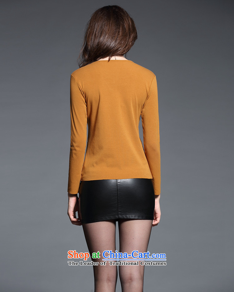 Mano-hwan's European site high-end female pure cotton, her forming the spell checker shirt wild long-sleeved T-shirt, forming the yi Yellow M picture, prices, brand platters! The elections are supplied in the national character of distribution, so action, buy now enjoy more preferential! As soon as possible.