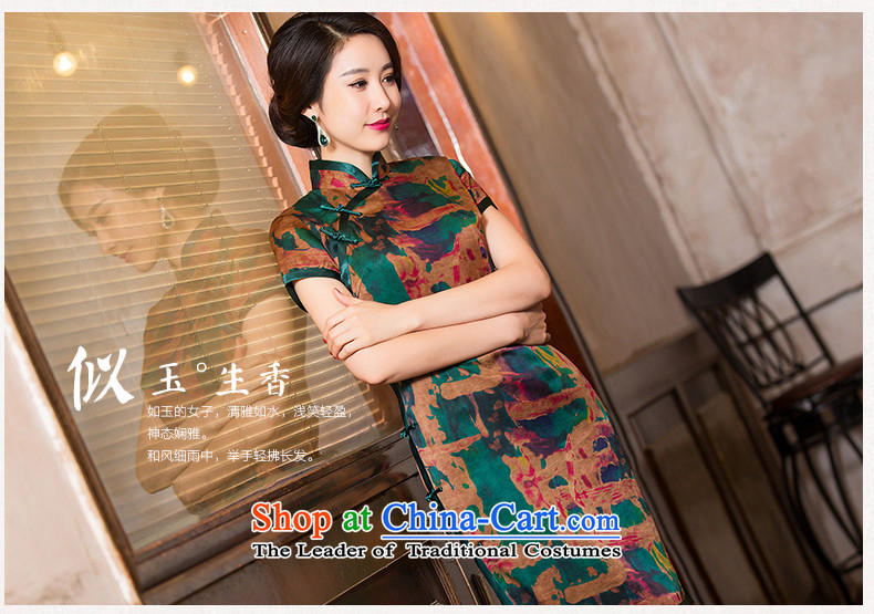 The cross-sa muhua 2015 Silk Cheongsam autumn cloud of incense yarn with improved cheongsam dress Chinese dress of ethnic women HY6112 brown 2XL Photo, prices, brand platters! The elections are supplied in the national character of distribution, so action, buy now enjoy more preferential! As soon as possible.