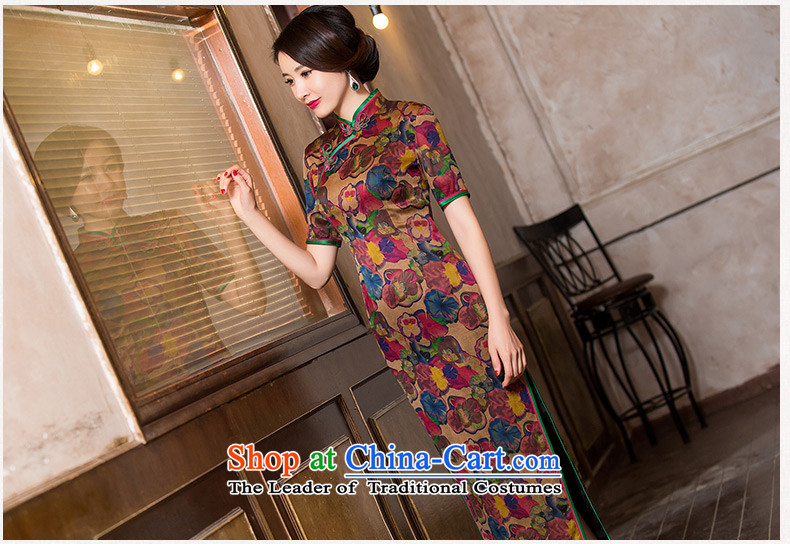 Mr Yuen Wah 2015 Autumn modesty jar cloud yarn qipao skirt new heavyweight Silk Cheongsam improvement of Chinese antique dresses long HYX6091 tea color pictures, prices, XXL brand platters! The elections are supplied in the national character of distribution, so action, buy now enjoy more preferential! As soon as possible.