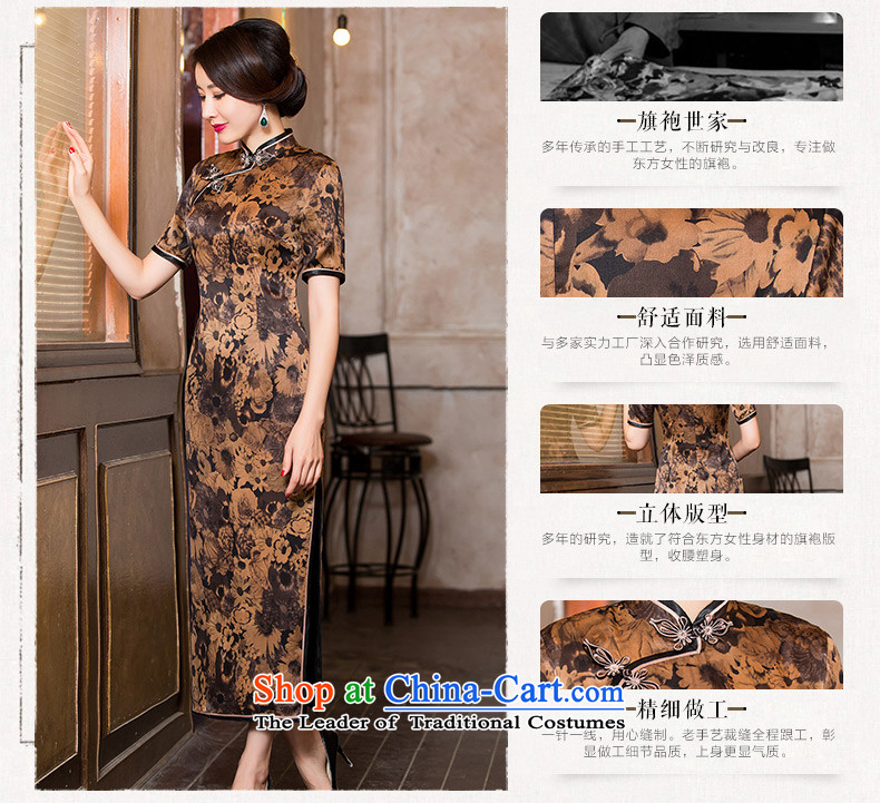 Yuan of solid new Silk Cheongsam autumn cloud of incense yarn with improved cheongsam dress female Classical China wind women of ethnic dress HYX6092 TAN XXL picture, prices, brand platters! The elections are supplied in the national character of distribution, so action, buy now enjoy more preferential! As soon as possible.
