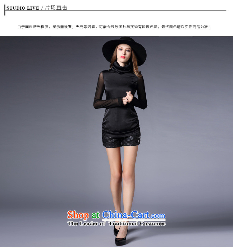 The main site early autumn 2015 European Women's new gauze stitching graphics thin water drilling solid color heap heap for forming the Netherlands 1167, T-shirt Black XL Photo, prices, brand platters! The elections are supplied in the national character of distribution, so action, buy now enjoy more preferential! As soon as possible.