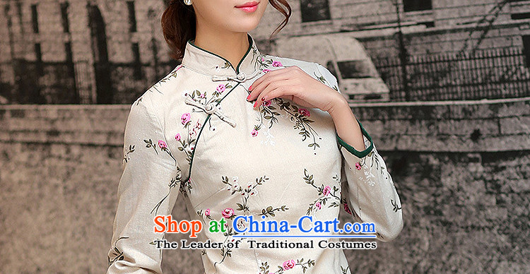 The qin designer original female hand-held a mock-neck piping long-sleeved improved cotton linen CHINESE CHEONGSAM Tang blouses mq1105005 day lilies in a M pictures, prices, brand platters! The elections are supplied in the national character of distribution, so action, buy now enjoy more preferential! As soon as possible.