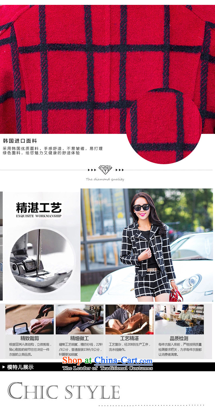 Memnarch 琊 Connie Shop 2015 autumn and winter new long-sleeved T-shirt will suit small gross Korean checked shorts two kits female RED M picture, prices, brand platters! The elections are supplied in the national character of distribution, so action, buy now enjoy more preferential! As soon as possible.