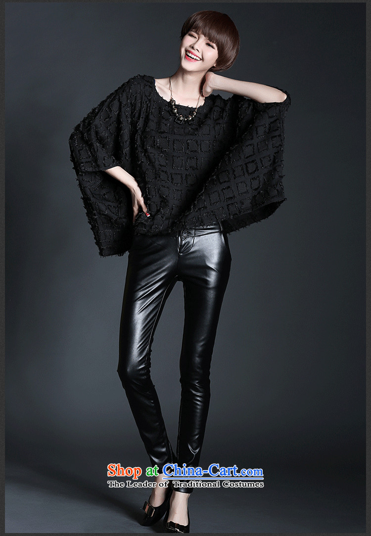 The new European and American Women 2015 Graphics thin large T-shirt bat sleeves in loose fit sleeve sweater in a compartment plush black are code pictures, prices, brand platters! The elections are supplied in the national character of distribution, so action, buy now enjoy more preferential! As soon as possible.