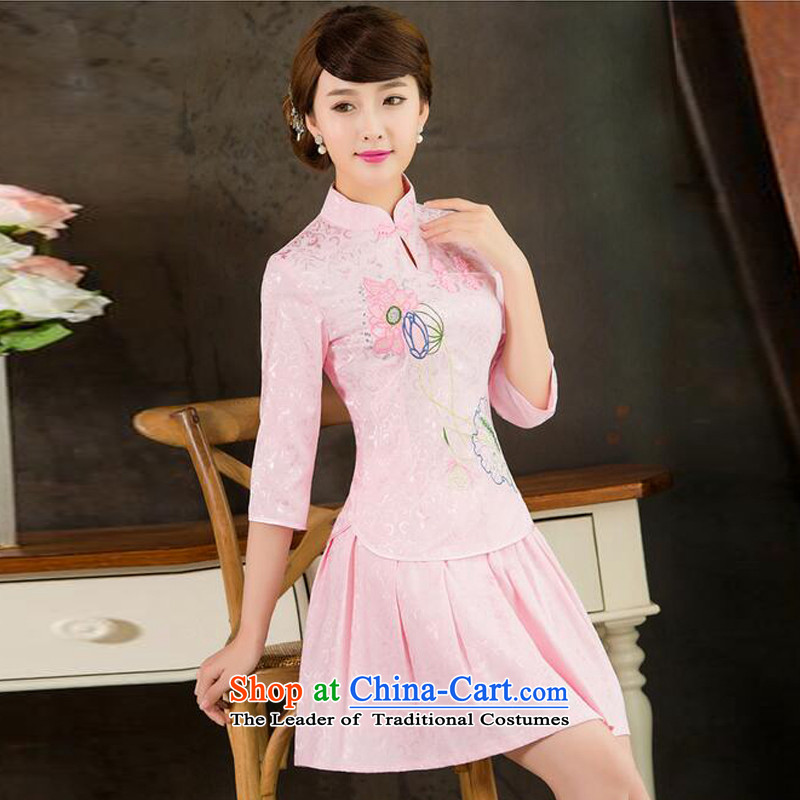 In accordance with the cabinet 2015 staff still fall women new daily long-sleeved Stylish retro qipao two kit in Pink Sleeves XXL, staff in accordance with the cabinet (MEISHANGYICHU yet) , , , shopping on the Internet