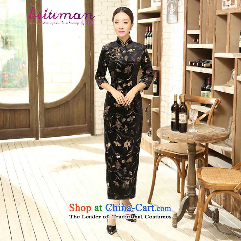 Mrs Ingrid Yeung economy Overgrown Tomb new women's classical Chinese qipao Tang Dynasty Stretch Wool collar manually Kim detained seven long-sleeved cheongsam dress figure , L, Mrs Ingrid Yeung economy Overgrown Tomb , , , shopping on the Internet