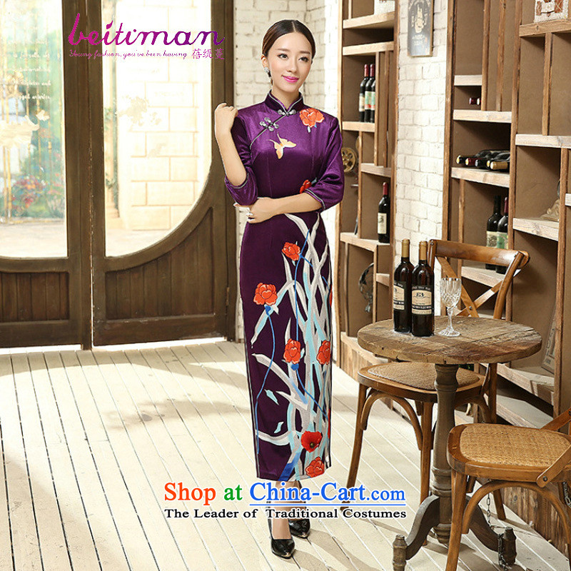 Mrs Ingrid Yeung as Overgrown Tomb Tang dynasty qipao positioning poster Stretch Wool qipao seven gold cuff T0009 figure XXXL, beibei economy Overgrown Tomb , , , shopping on the Internet