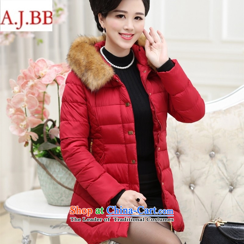 Orange Tysan *2015 in older women's new thick hair with cap for Sau San warm in long coat cotton coat jacket black 4XL,A.J.BB,,, shopping on the Internet