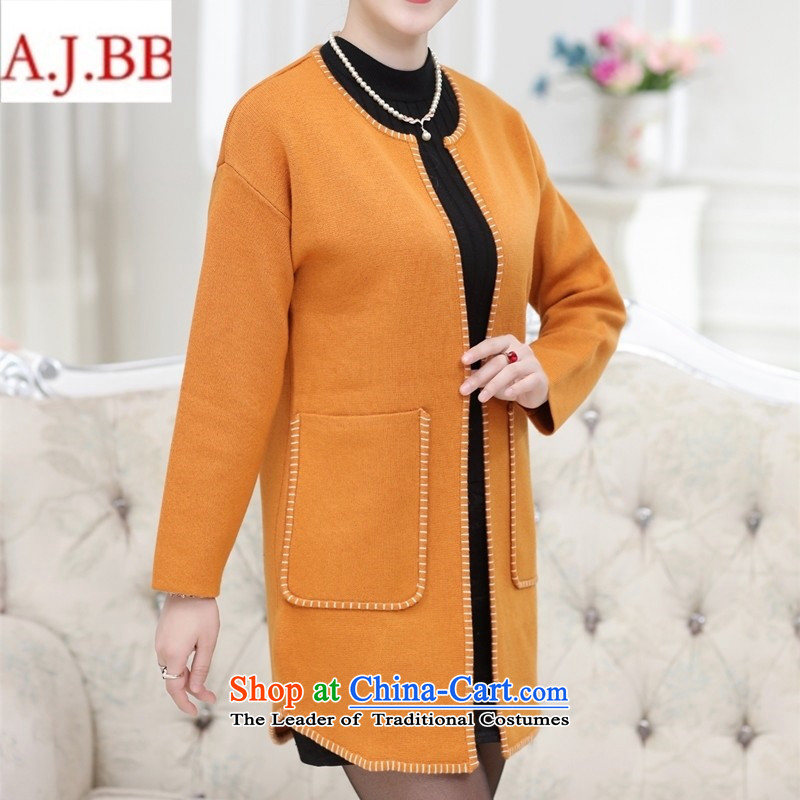 Orange Tysan _2015 autumn and winter in the number of older women's new pure color knitting female edge will no deduction cardigan jacket red?XL